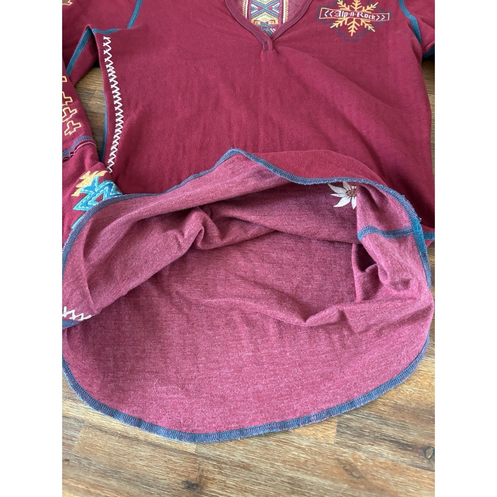 Alp-n-Rock Ladies Madeline Henley Shirt Women's Extra Small Deep Red Embroidered - Picture 5 of 16